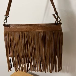 Lucky Brand leather tassel crossbody purse